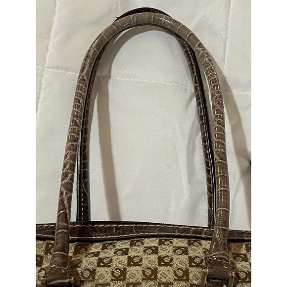 Liz Claiborne Monogram Brown Small Purse, Beige Lining Very G Cond - Picture 13 of 16